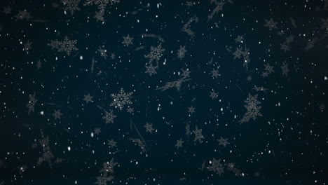 animación de nieve cayendo sobre un fondo azul
