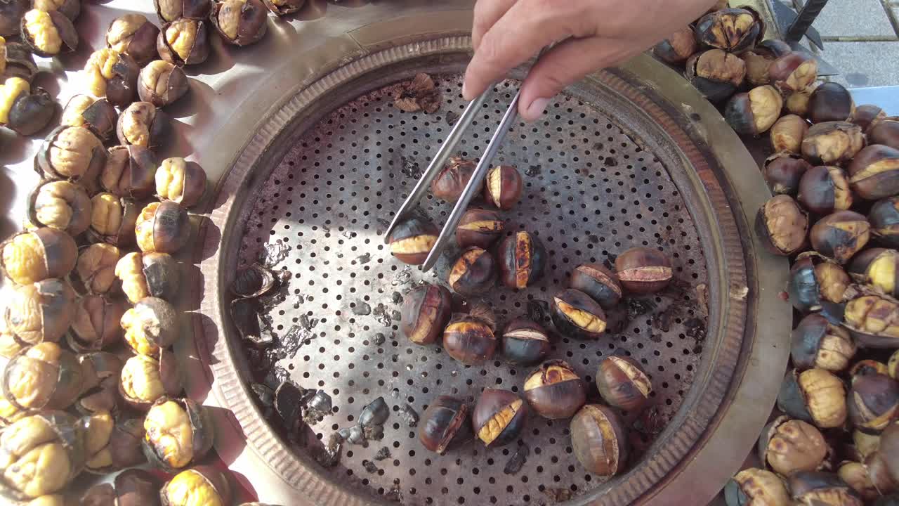 Roasted Chestnuts at a Street Vendor