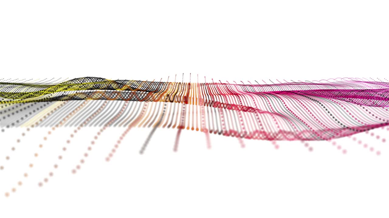 천천히 움직이는 입자 파동 물체와 텍스트를위한 공간, 4096x2304 루프 4k