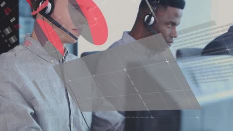 Animation of data processing with workers in background