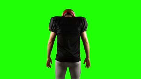 american football player on green screen