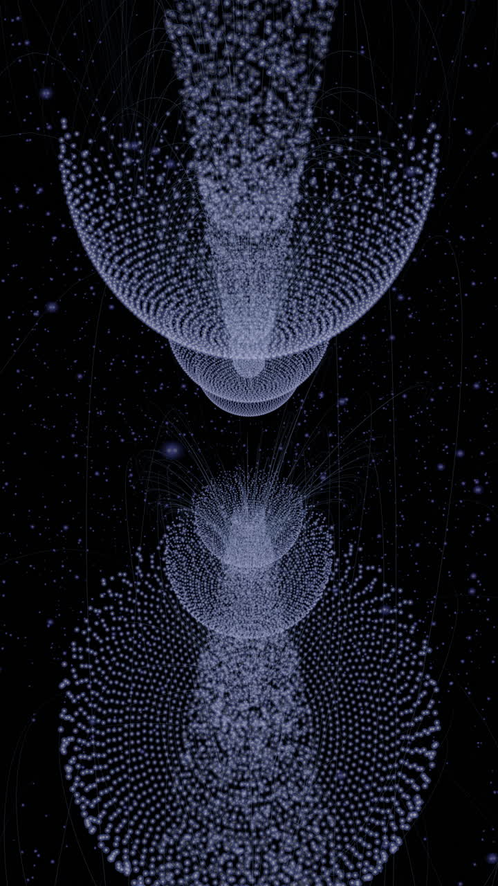 Abstract science fiction corridor of moving connections in dark space. Technology background suited for cyberspace, AI, and data travel themes