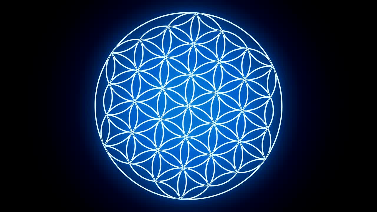 la flor de la vida formando el símbolo de la geometría sagrada