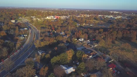 vista aérea de los suburbios del país