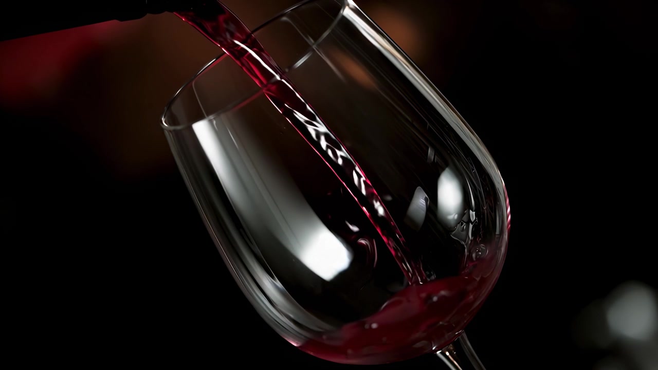 Red Wine Being Poured into a Glass