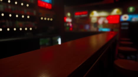 empty bar counter at night