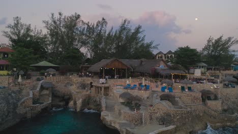 ricks cafe cliffs jamaica sunset aerial