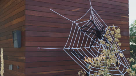 portrait of boy wearing fancy dress werewolf mask outside house collecting candy for trick or treat