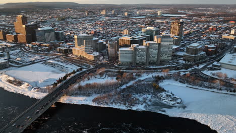 aerial approach gatineau government buildings public servants