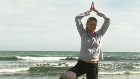 woman practicing yoga