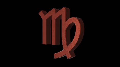virgo zodiac sign. metal copper. alpha channel