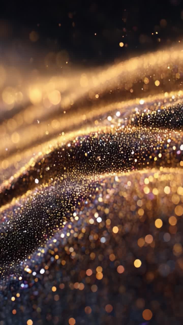 Ipnotiche spirali di scintillii dorati: uno straordinario viaggio visivo attraverso texture accattivanti e luce radiosa che si riflette su superfici delicate