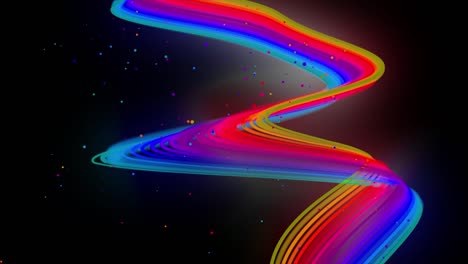3d abstract looped 4k background with glow lines. multi-colored neon lines fly in air, smoothly oscillation and wave. luma matte as alpha channel. bright creative background