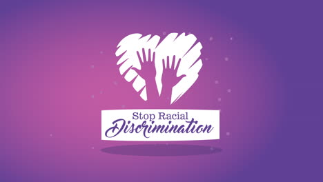 stop the racism campaign with hands in heart