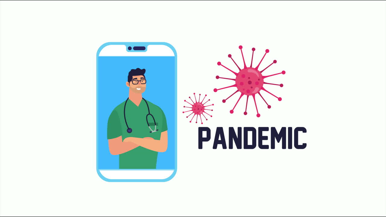 스마트폰에 코로나19 입자가 있는 의사