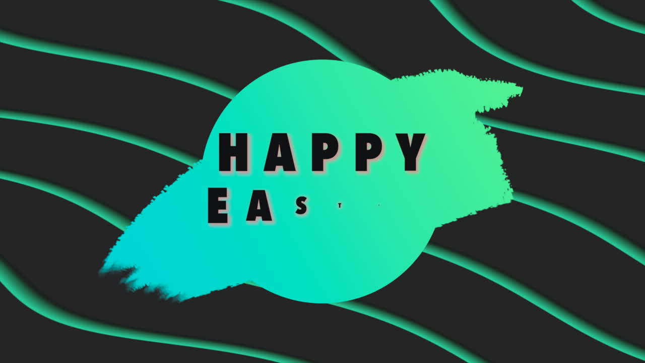 다채로운 부활절 디자인: 파란색과 녹색의 활기찬 원과 파란색의 파란색, 파란색 선과 파란 색의 파란빛, 파란빛 선