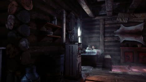 Fragmento-Del-Interior-De-Una-Antigua-Cabaña-Campesina