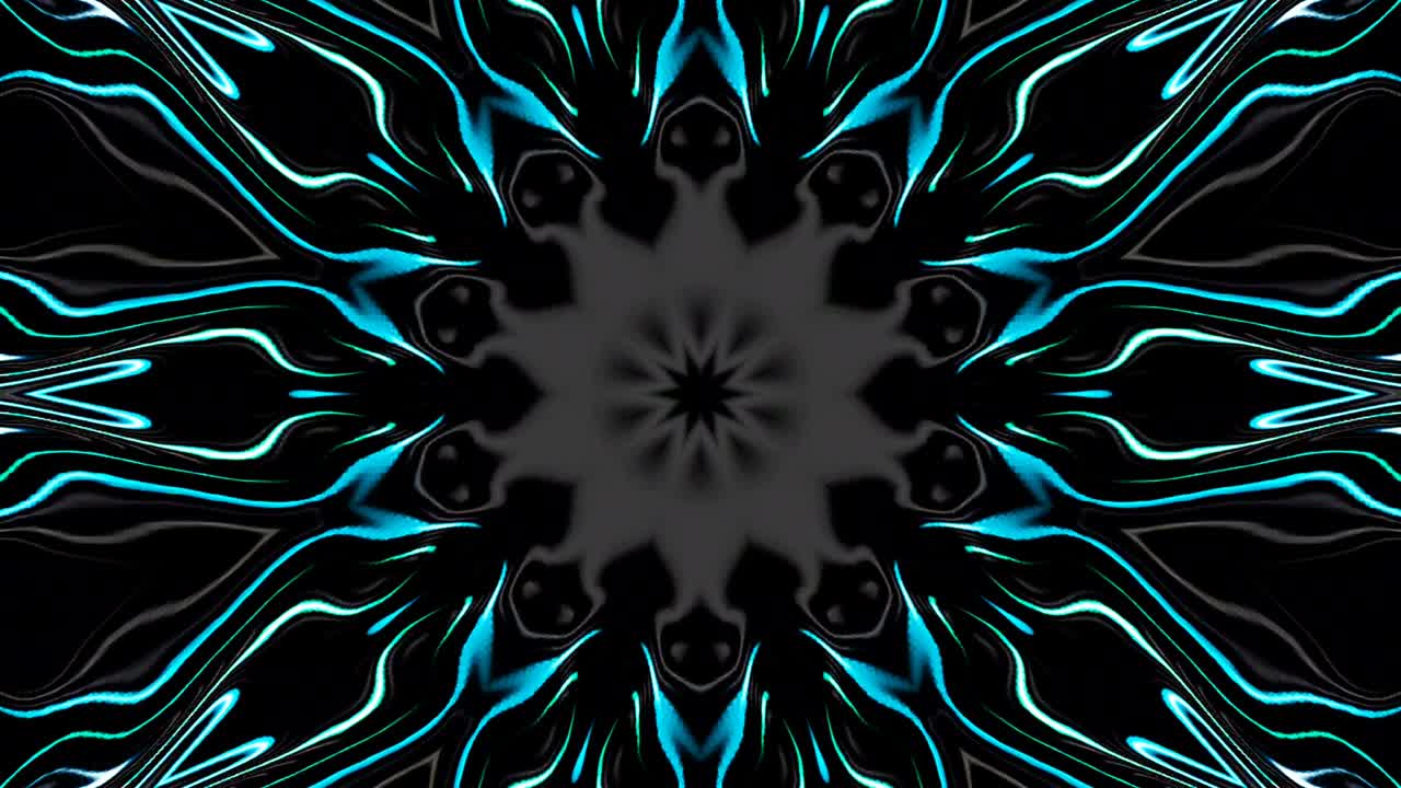 hermoso caleidoscopio abstracto que brilla, una luz radiante que regula los movimientos sutiles