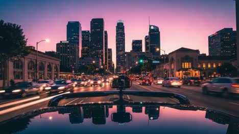 night drive through a city skyline