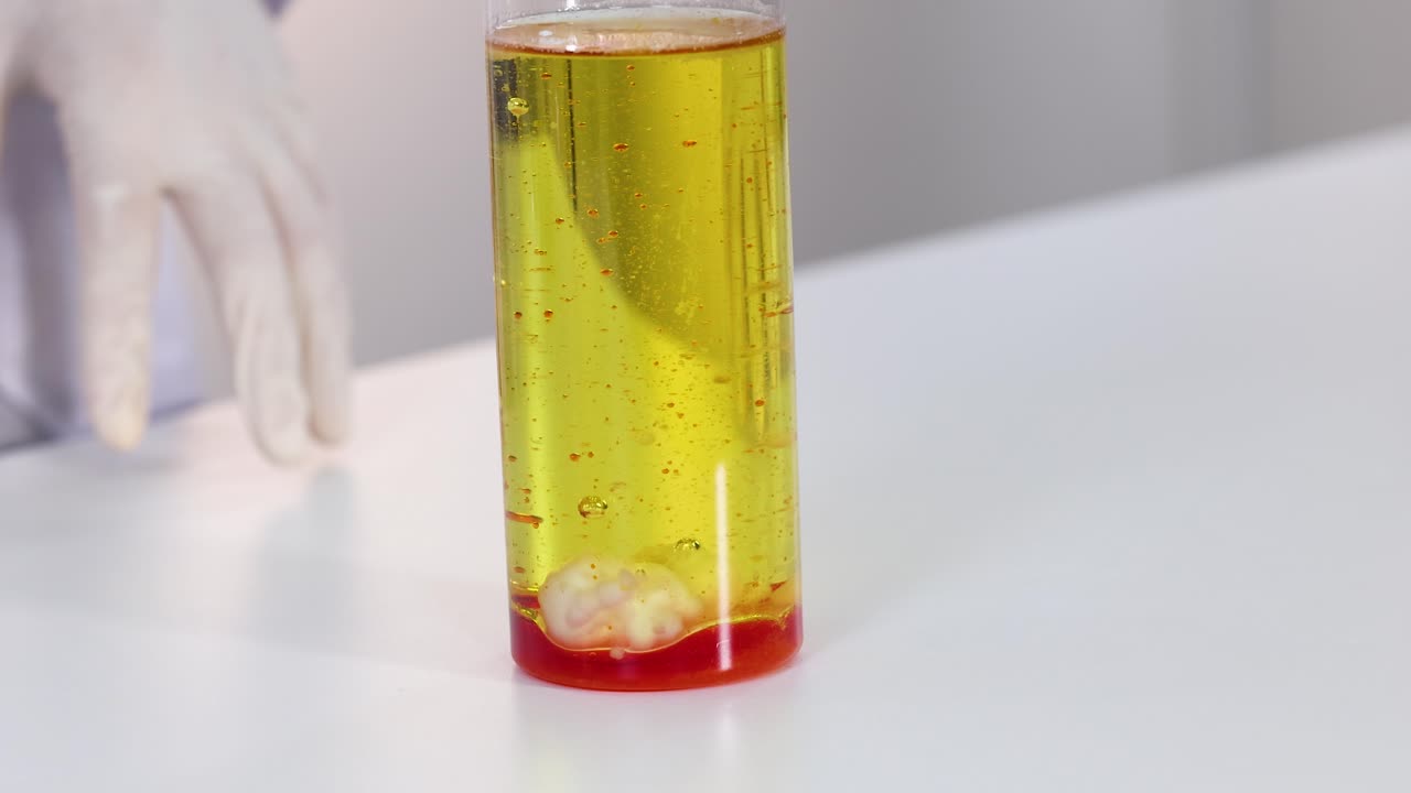 용암 램프에서 동적 상호 작용을 관찰하는 것