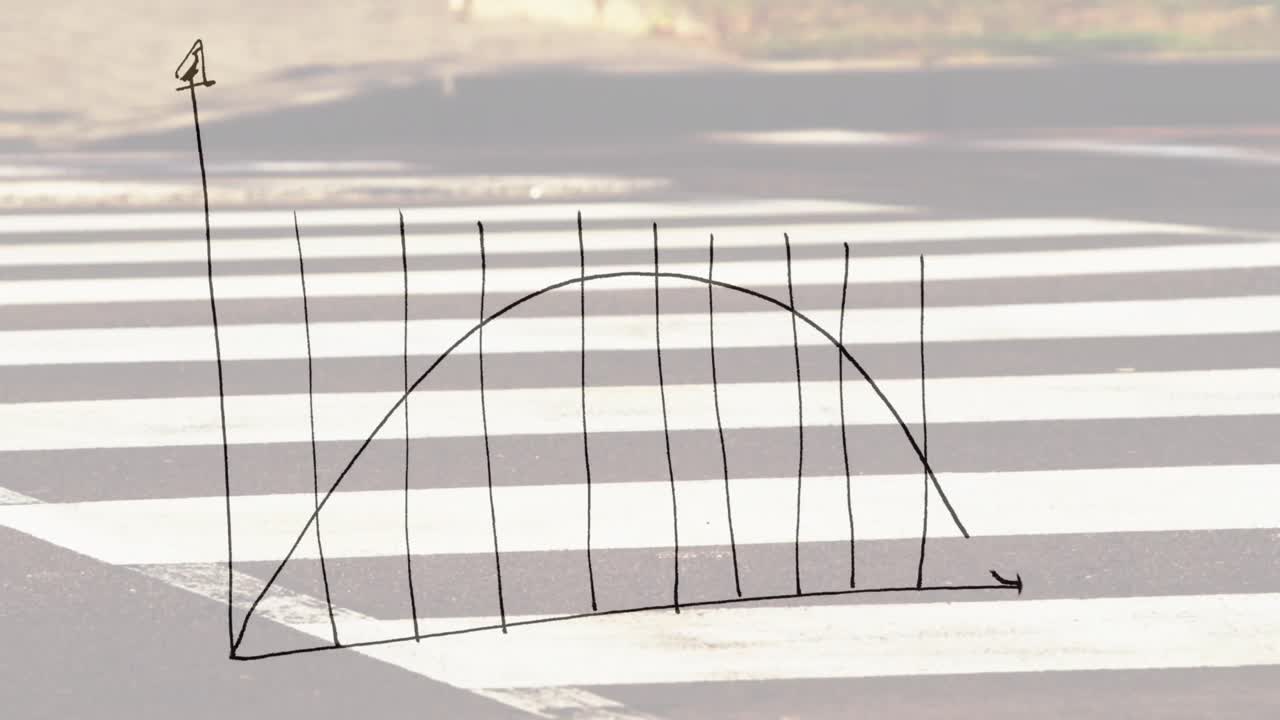 지브라 교차로에 있는 사람들에 대한 통계 및 데이터 처리의 애니메이션