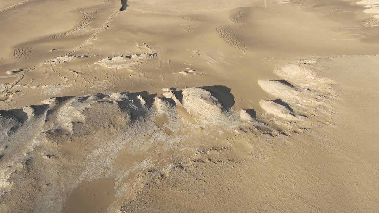 Desert Landscape with Eroded Formations Aerial View of a Desert with Deep Gullies