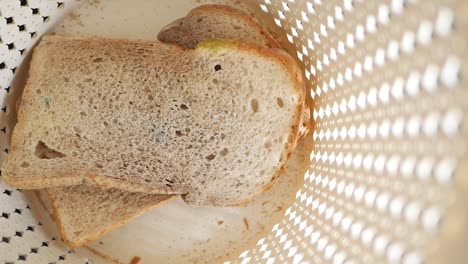 moldy bread in a basket