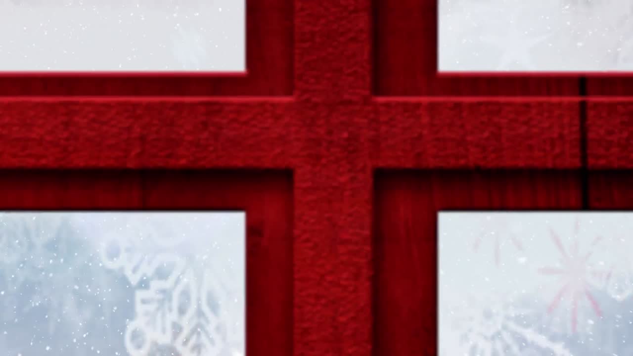 눈에 비친 창문 프레임, 밤에 비친 파란색 크리스마스 장난감