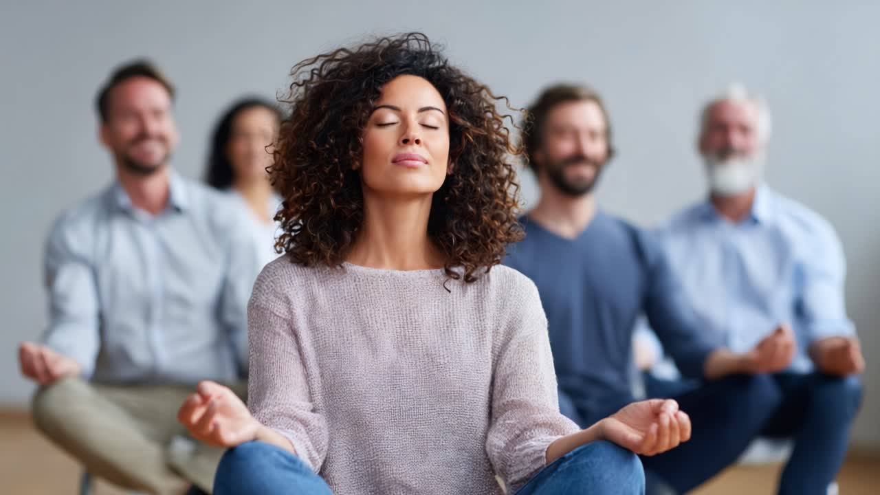 A Serene Group Meditation Session: Embracing Inner Peace and Connection in a Tranquil Setting for Personal Growth and Mindfulness Practice