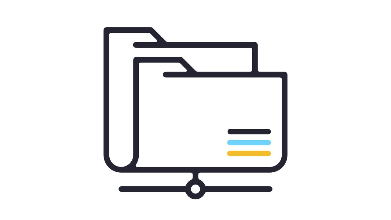 copia de seguridad inteligente para archivos animación de icono de línea con alfa