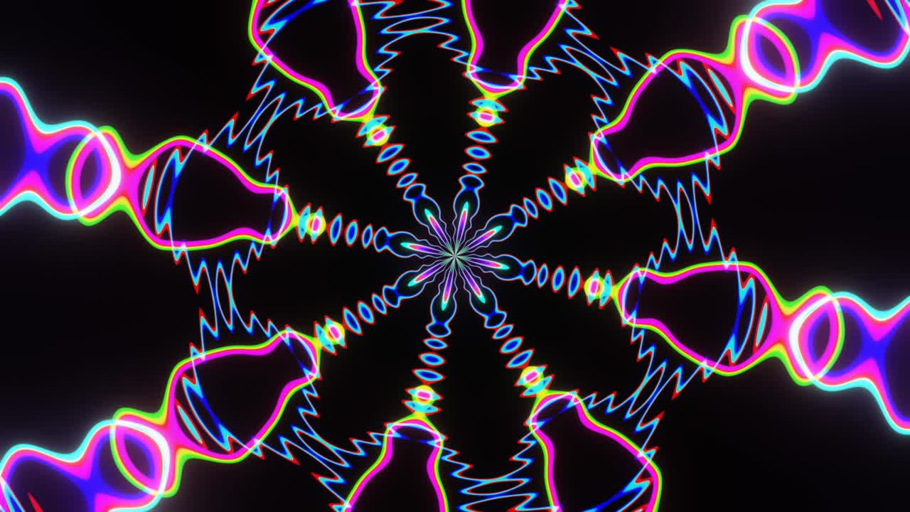 rotación de brillos de neón musicales de varios colores