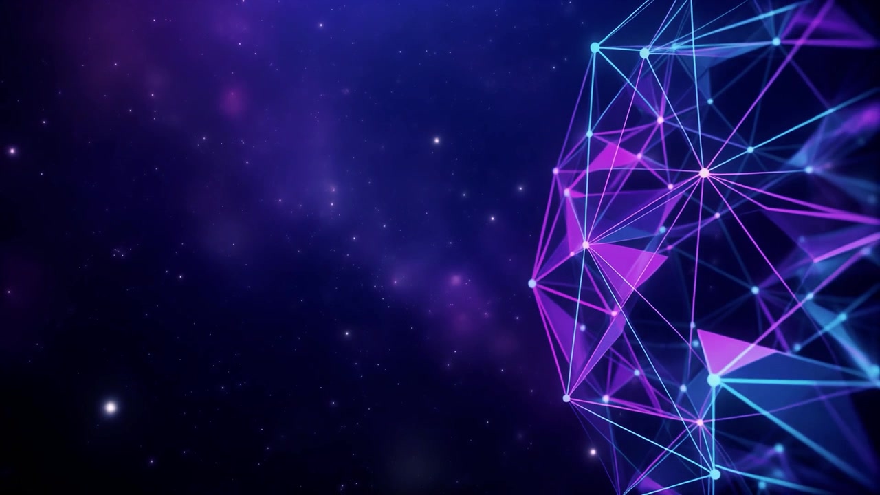 Abstract Digital Network Sphere Rotating in Deep Space