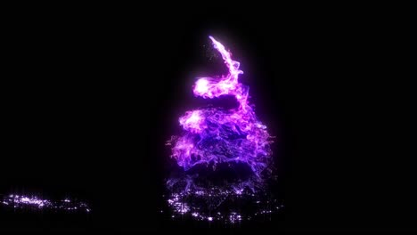 abstract glowing purple christmas tree