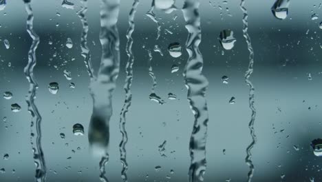 rain droplets trickle down the glass, blurring the outside world. the calm sounds of rainfall create a soothing ambiance perfect for relaxation or reflection.