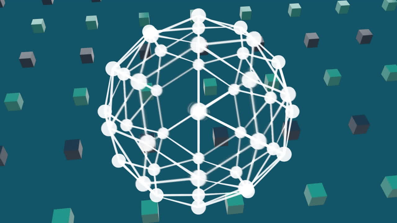 animación del globo y las formas sobre fondo gris