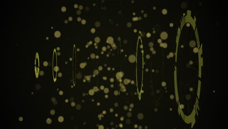 animación de puntos brillantes sobre el escaneo de los telescopios