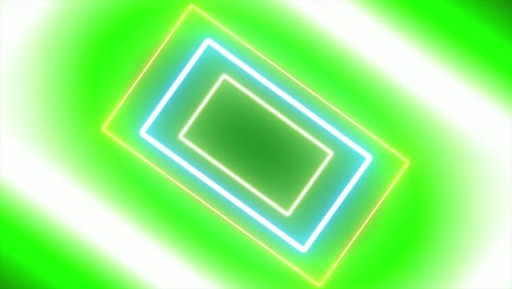 neón creativo abstracto, túnel led con formas redondas y circulares. piso futurista, salón, escenario con perspectiva giratoria.