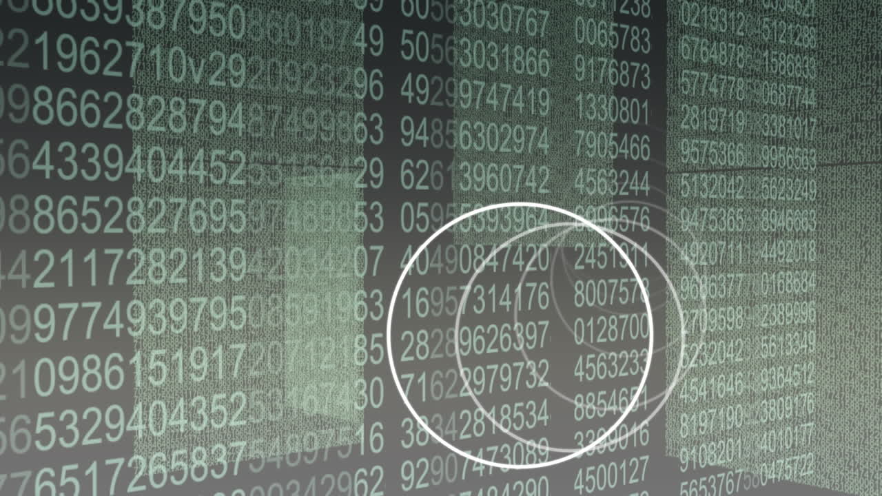 animación de círculos blancos sobre el procesamiento de datos