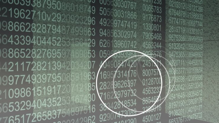 Animation of white circles over data processing