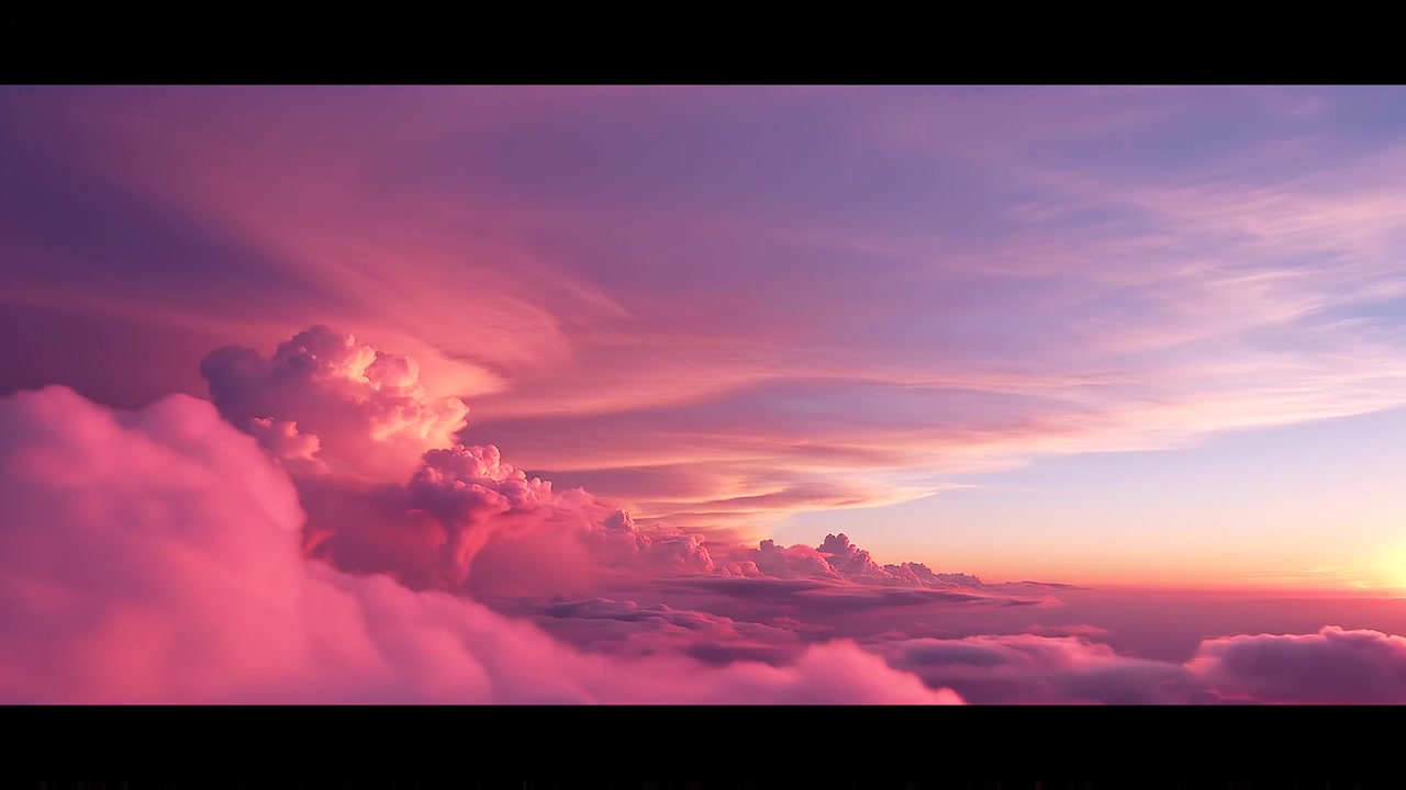 Nuvens dramáticas de pôr do sol rosa e roxo no céu ao entardecer