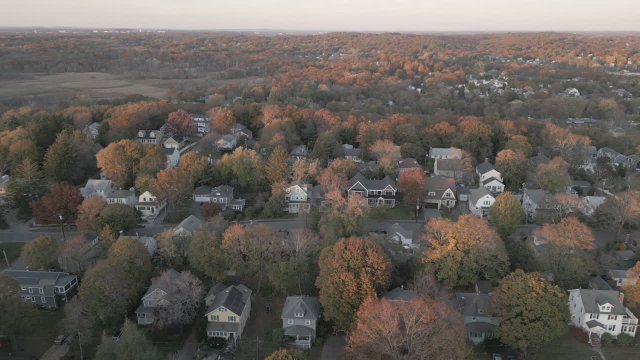 Drone aerial footage of Lexington, Massachusetts