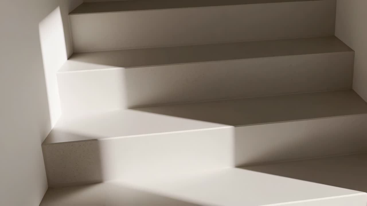 Minimalist Staircase with Strong Shadows