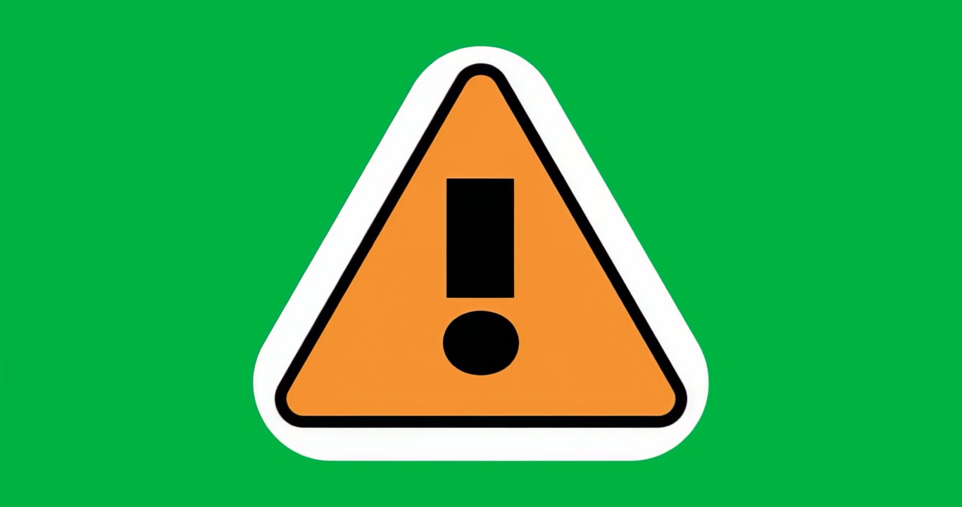 Warning sign appearing on transparent background 3D render pulsing blue aura to signal urgent alert