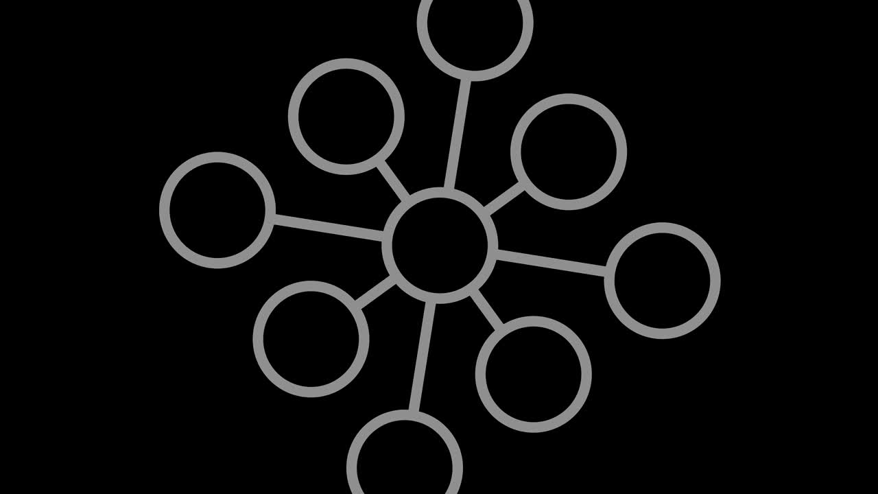 Video animation in black and white with psychedelic and hypnotic effect in 4K