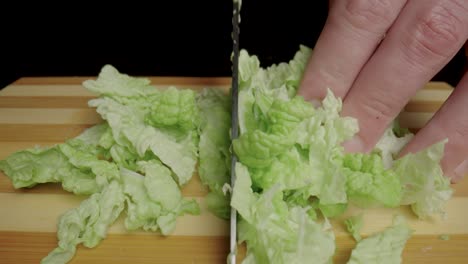 chopping bok choy