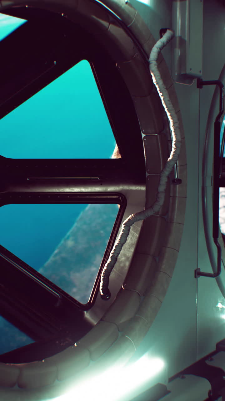 nave espacial oscura interior futurista