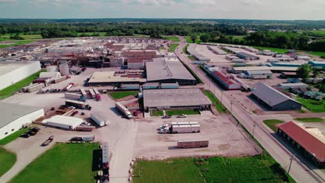 Aerial-View-of-Livestock-Transport-and-Facilities,-Protecting-Animal-Welfare-Concept