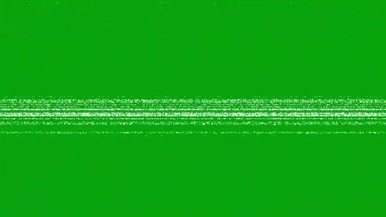 Video glitch motion graphics with green screen background