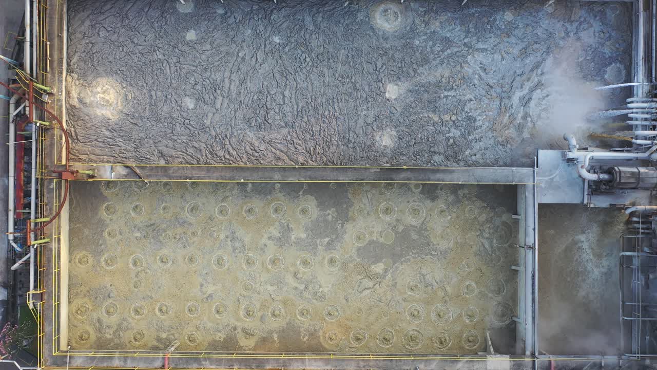 Vista aérea da estação de tratamento de águas residuais