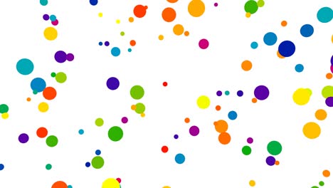 movimiento aleatorio de puntos de polca coloridos patrón de formas de círculo volador - 4k movimiento de bucle sin costuras animación de fondo
